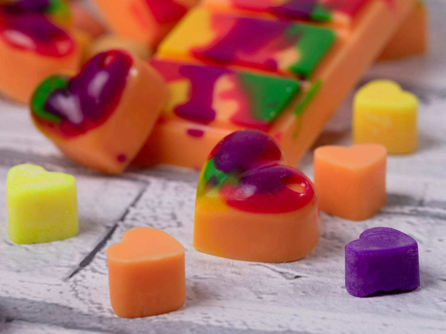 Tutti Fruitti Scented Rapeseed & Coconut Wax Melts | Snap Bar | Heart | Mini Heart