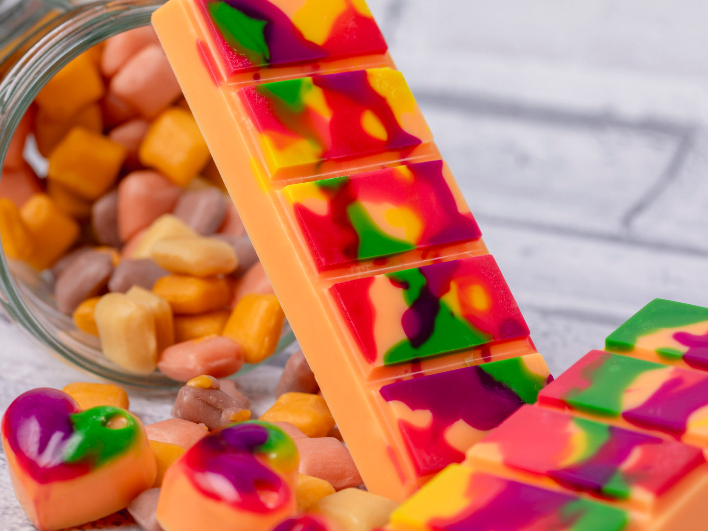 Tutti Fruitti Scented Rapeseed & Coconut Wax Melts | Snap Bar | Heart | Mini Heart