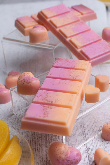 Peach Bellini Scented Rapeseed and Coconut Wax Melts | Snap Bar | Heart | Mini Heart