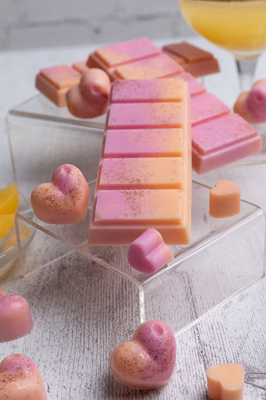 Peach Bellini Scented Rapeseed and Coconut Wax Melts | Snap Bar | Heart | Mini Heart