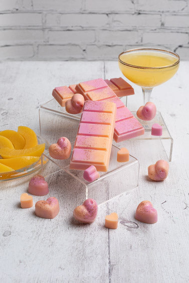 Peach Bellini Scented Rapeseed and Coconut Wax Melts | Snap Bar | Heart | Mini Heart
