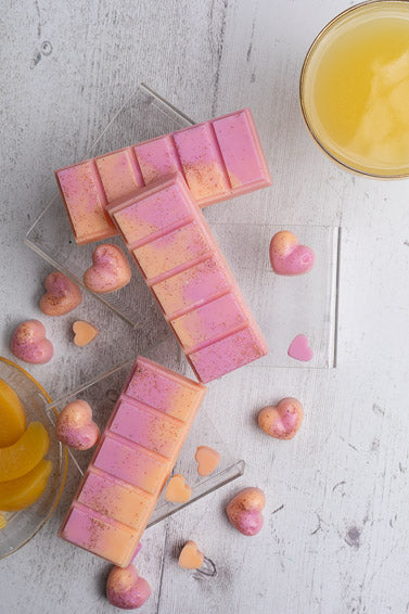 Peach Bellini Scented Rapeseed and Coconut Wax Melts | Snap Bar | Heart | Mini Heart