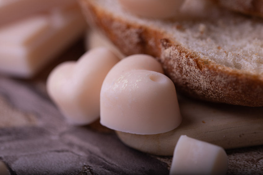 Vers gebakken brood Geparfumeerde koolzaad- en kokoswasmelts | Klikbalk | Hart | Mini-hart