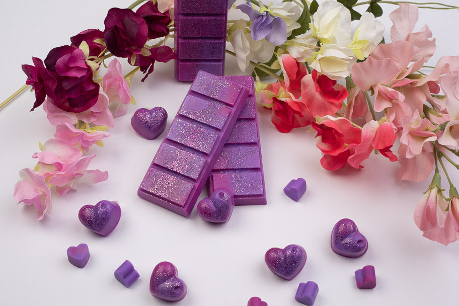 Sweet Pea geurende koolzaad- en kokoswasmelts | Klikbalk | Hart | Mini-hart