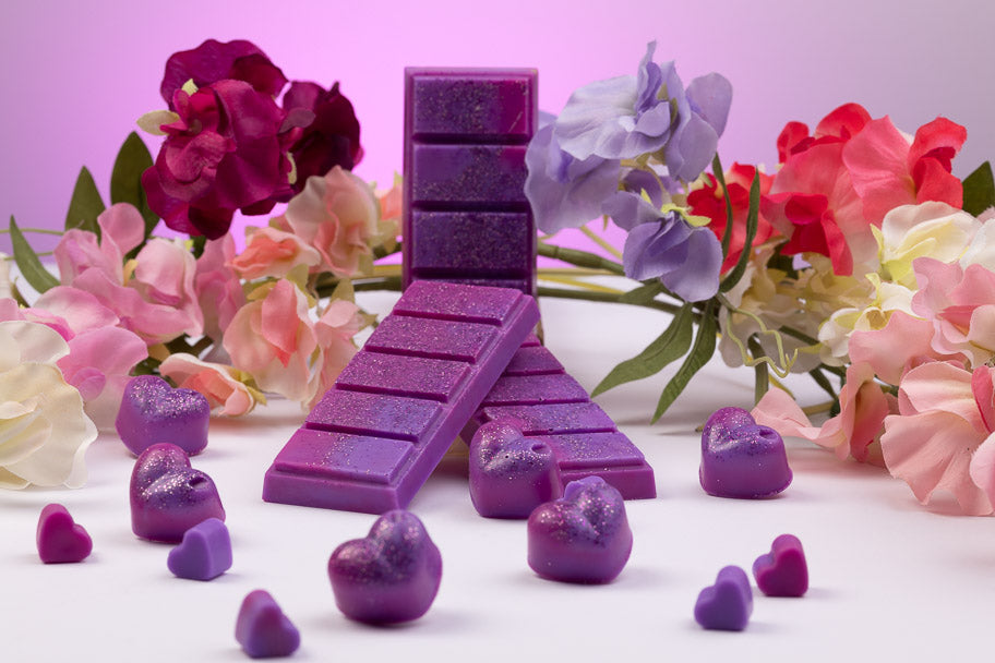 Sweet Pea geurende koolzaad- en kokoswasmelts | Klikbalk | Hart | Mini-hart