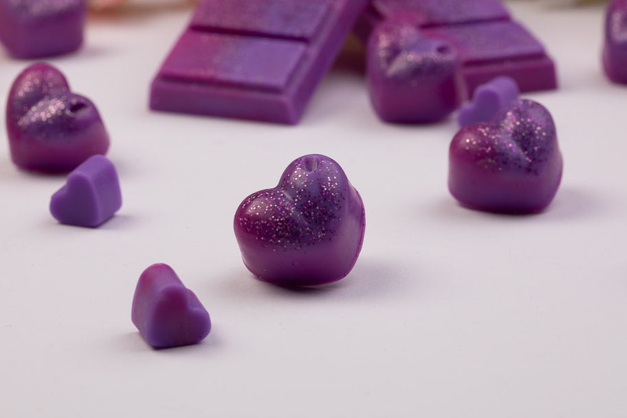 Sweet Pea geurende koolzaad- en kokoswasmelts | Klikbalk | Hart | Mini-hart