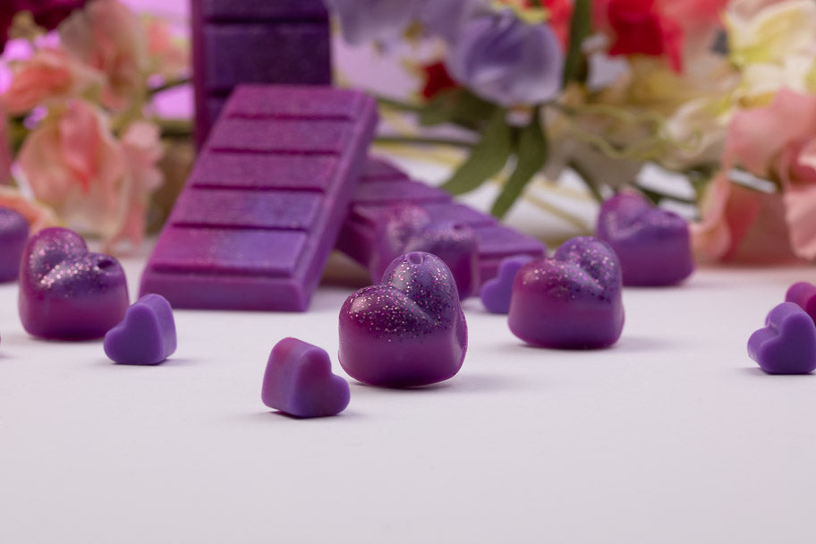 Sweet Pea geurende koolzaad- en kokoswasmelts | Klikbalk | Hart | Mini-hart