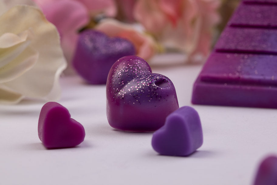 Sweet Pea geurende koolzaad- en kokoswasmelts | Klikbalk | Hart | Mini-hart