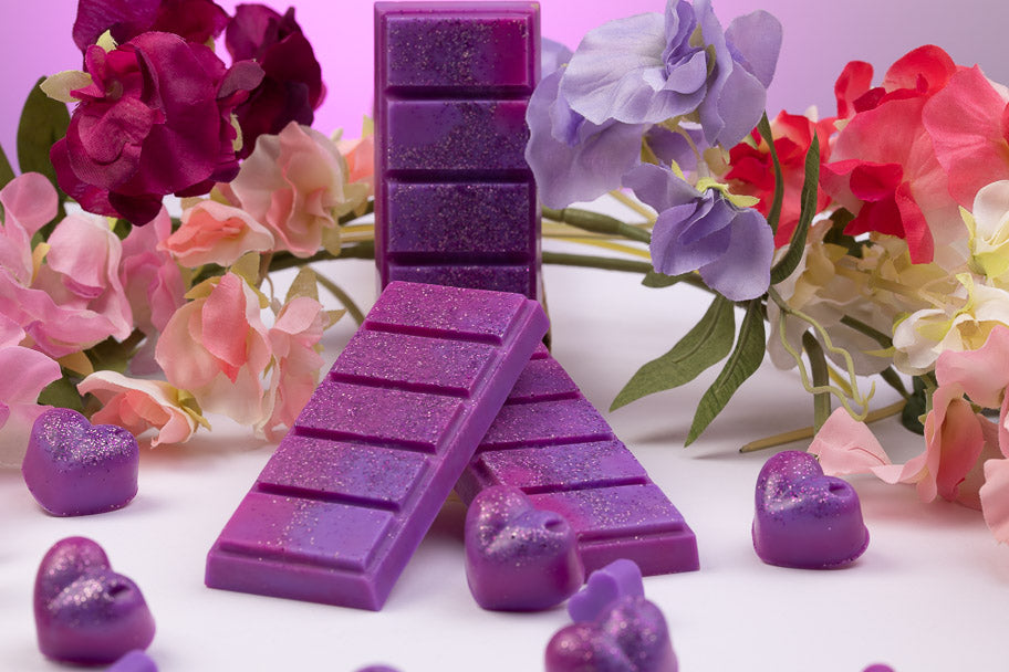 Sweet Pea geurende koolzaad- en kokoswasmelts | Klikbalk | Hart | Mini-hart