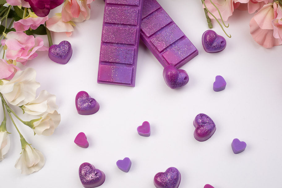 Sweet Pea geurende koolzaad- en kokoswasmelts | Klikbalk | Hart | Mini-hart