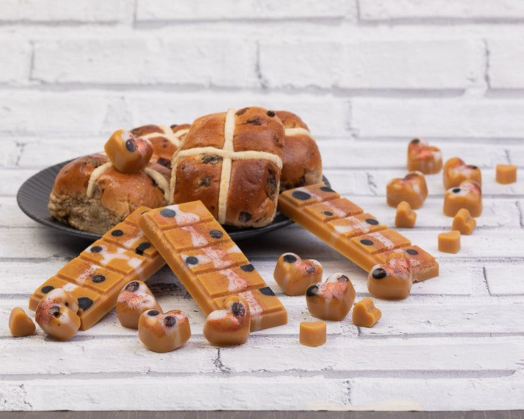 Hot Cross Bun geurende koolzaad- en kokoswasmelts | Klikbalk | Hart | Mini-hart