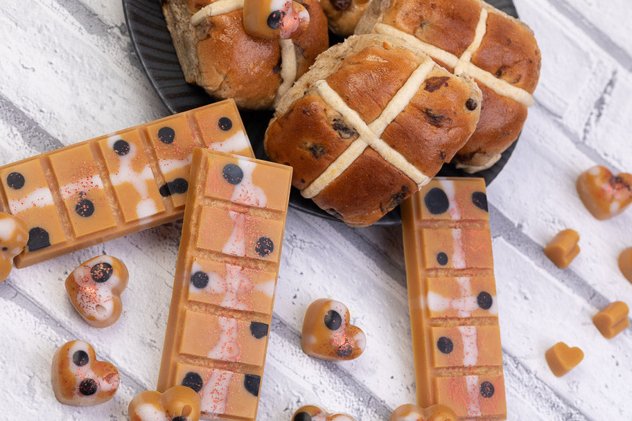 Hot Cross Bun geurende koolzaad- en kokoswasmelts | Klikbalk | Hart | Mini-hart