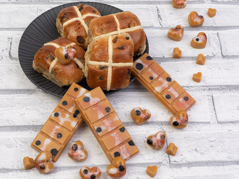 Hot Cross Bun geurende koolzaad- en kokoswasmelts | Klikbalk | Hart | Mini-hart