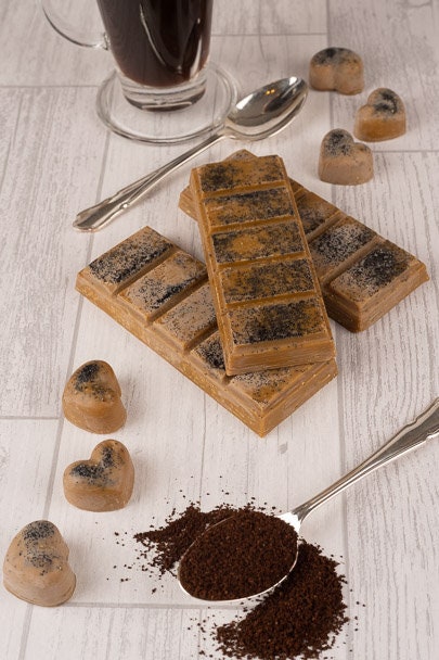Coffee Scented Rapeseed and Coconut Wax Melts | Snap Bar | Heart | Mini Heart