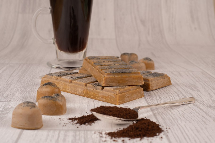 Coffee Scented Rapeseed and Coconut Wax Melts | Snap Bar | Heart | Mini Heart