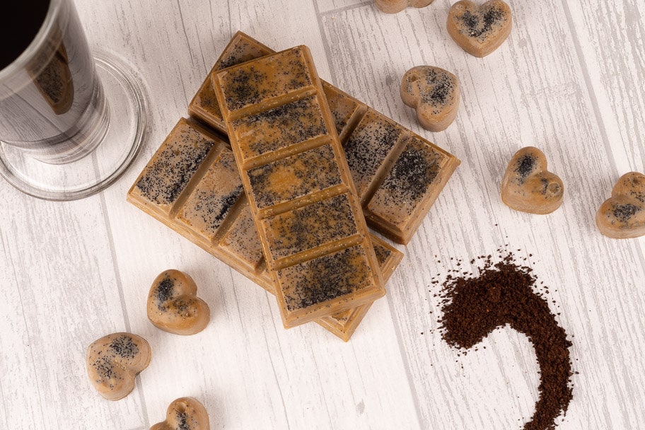 Coffee Scented Rapeseed and Coconut Wax Melts | Snap Bar | Heart | Mini Heart