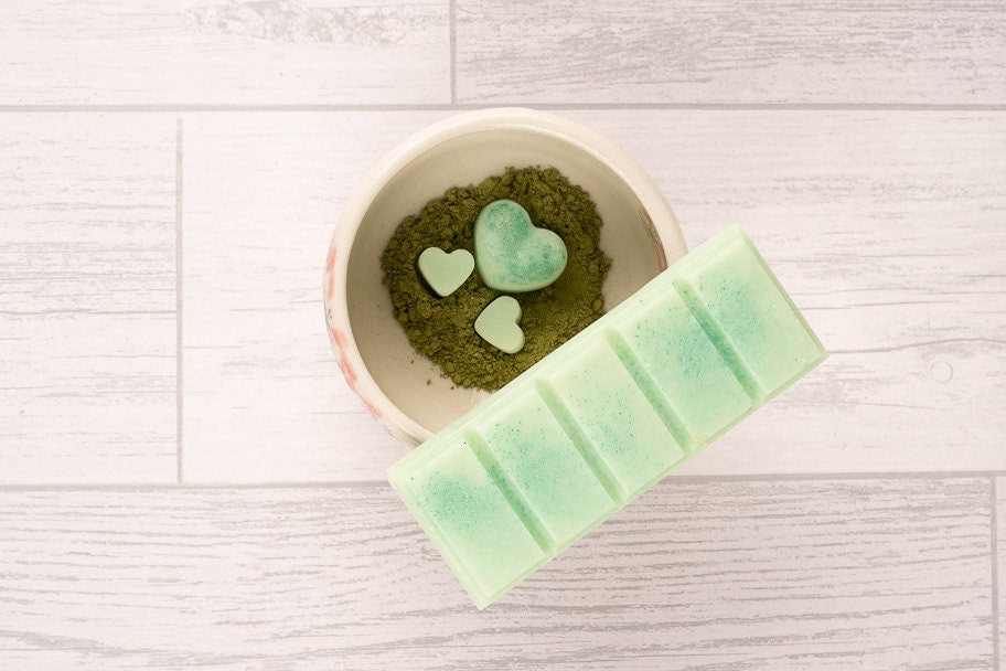 Green Tea & Bergamot Scented Rapeseed and Coconut Wax Melts | Snap Bar | Heart | Mini Heart