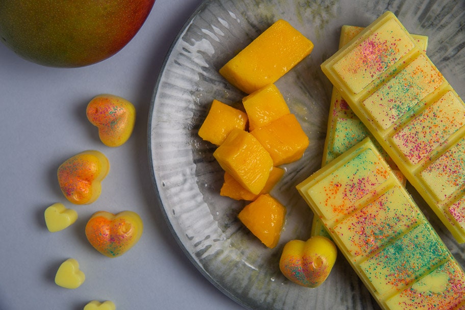 Mango Scented Rapeseed & Coconut Wax Melts | Snap Bar | Heart | Mini Heart
