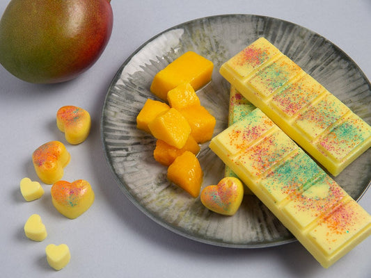 Mango Scented Rapeseed & Coconut Wax Melts | Snap Bar | Heart | Mini Heart