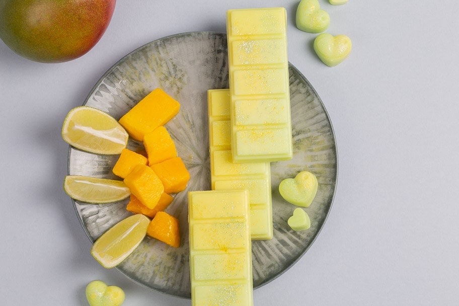 Thai Lime and Mango Scented Rapeseed and Coconut Wax Melts | Snap Bar | Heart | Mini Heart