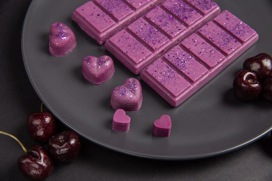 Black Cherry Scented Rapeseed & Coconut Wax Melts | Snap Bar | Heart | Mini Heart