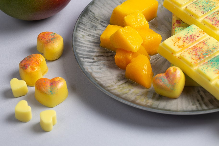 Mango Scented Rapeseed & Coconut Wax Melts | Snap Bar | Heart | Mini Heart