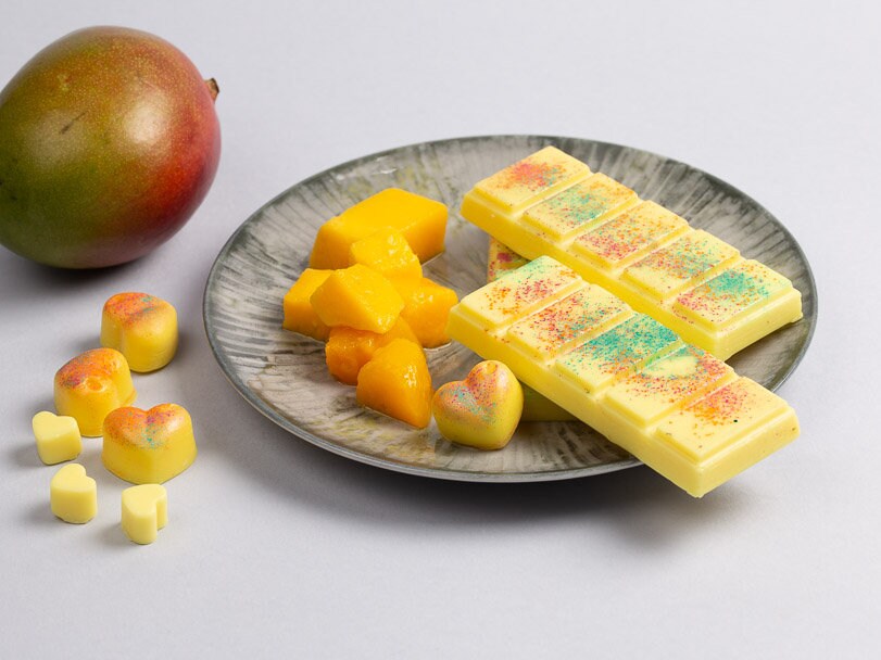 Mango Scented Rapeseed & Coconut Wax Melts | Snap Bar | Heart | Mini Heart