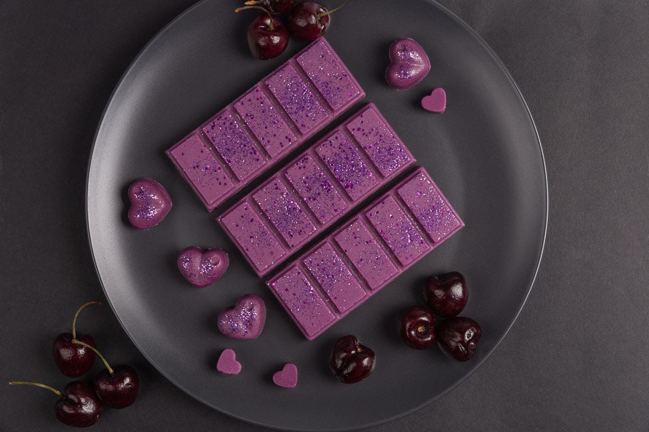 Black Cherry Scented Rapeseed & Coconut Wax Melts | Snap Bar | Heart | Mini Heart