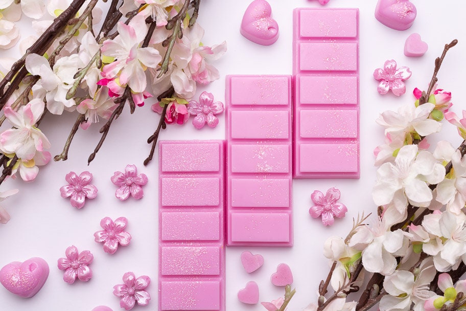 Cherry Blossom Rapeseed and Coconut Wax Melts | Snap Bars | Hearts | Sakura Blossoms | Mini Hearts