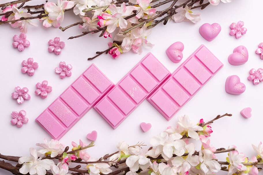 Cherry Blossom Rapeseed and Coconut Wax Melts | Snap Bars | Hearts | Sakura Blossoms | Mini Hearts