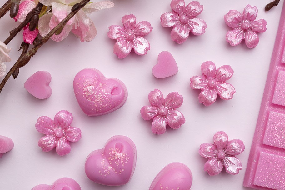 Cherry Blossom Rapeseed and Coconut Wax Melts | Snap Bars | Hearts | Sakura Blossoms | Mini Hearts