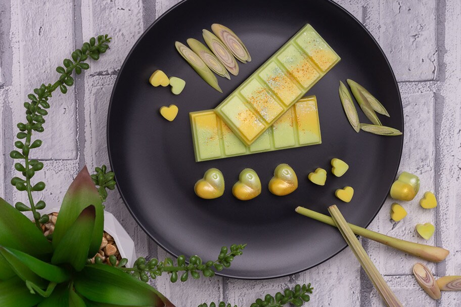 Lemongrass Scented Rapeseed & Coconut Wax Melts | Snap Bar | Heart | Mini Heart