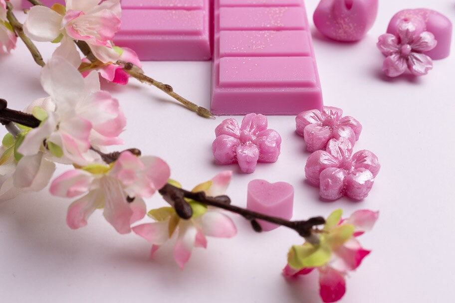 Cherry Blossom Rapeseed and Coconut Wax Melts | Snap Bars | Hearts | Sakura Blossoms | Mini Hearts