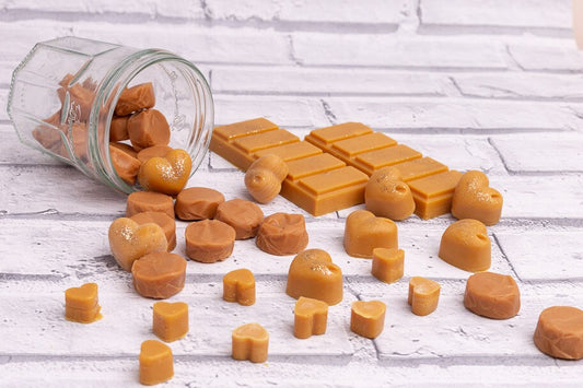 Caramel Fudge Scented Rapeseed and Coconut Wax Melts | Snap Bar | Heart | Mini Heart