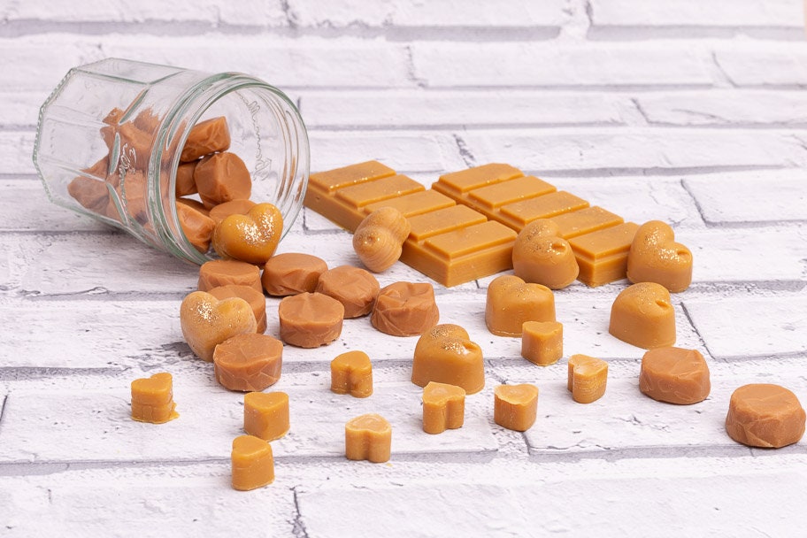 Caramel Fudge Scented Rapeseed and Coconut Wax Melts | Snap Bar | Heart | Mini Heart