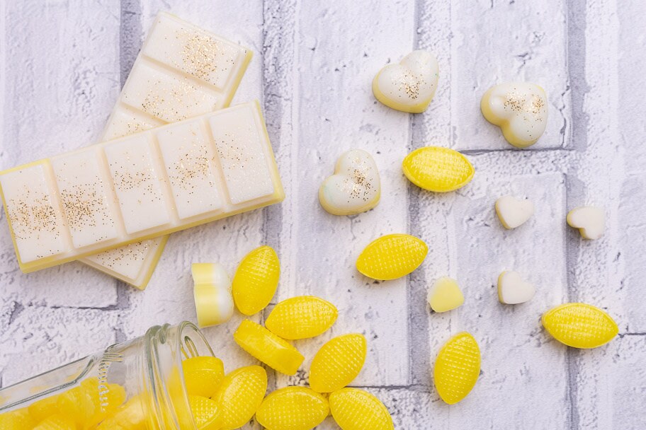 Lemon Sherbet Scented Rapeseed & Coconut Wax Melts | Snap Bar | Heart | Mini Heart