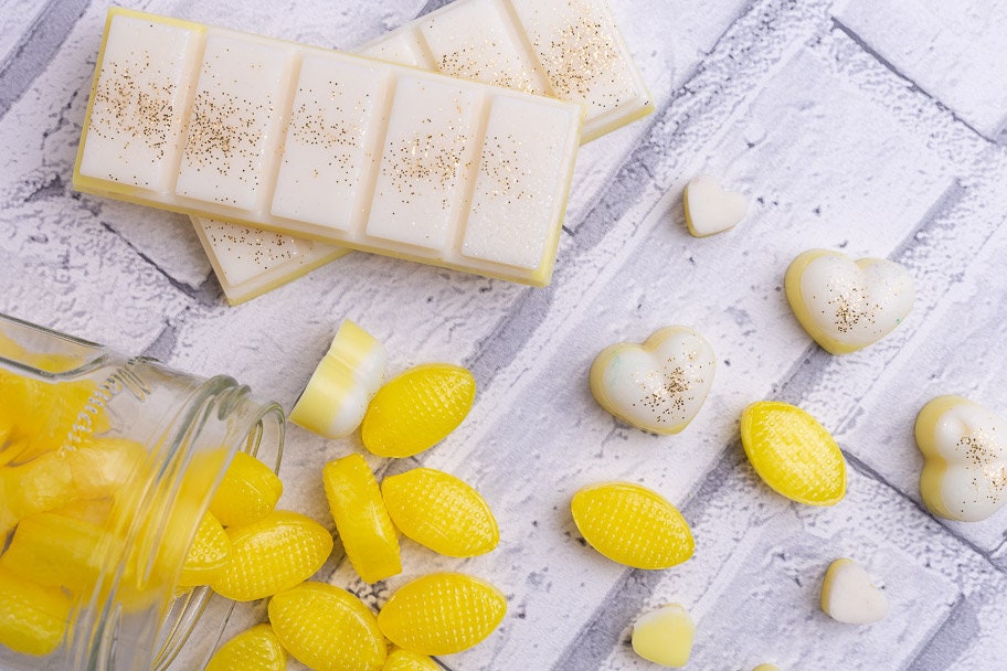 Lemon Sherbet Scented Rapeseed & Coconut Wax Melts | Snap Bar | Heart | Mini Heart