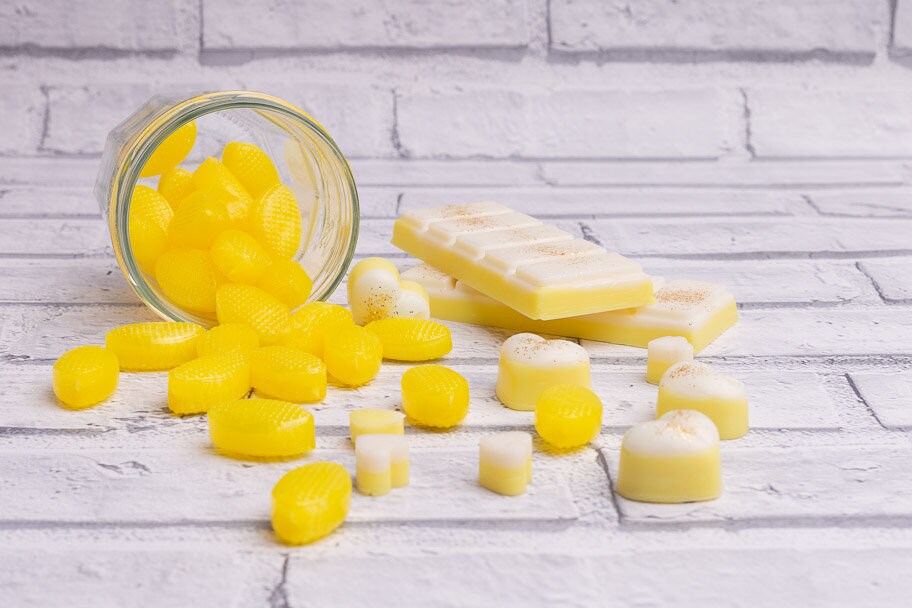 Lemon Sherbet Scented Rapeseed & Coconut Wax Melts | Snap Bar | Heart | Mini Heart