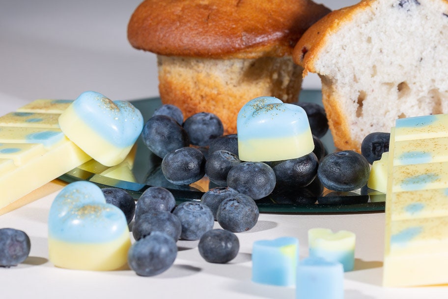 Bosbessenmuffin geurende koolzaad- en kokoswasmelts | Klikbalk | Hart | Mini-hart