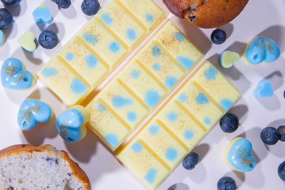 Bosbessenmuffin geurende koolzaad- en kokoswasmelts | Klikbalk | Hart | Mini-hart