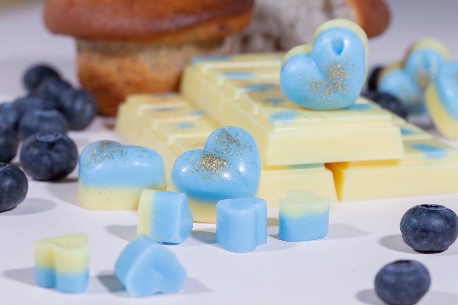 Bosbessenmuffin geurende koolzaad- en kokoswasmelts | Klikbalk | Hart | Mini-hart