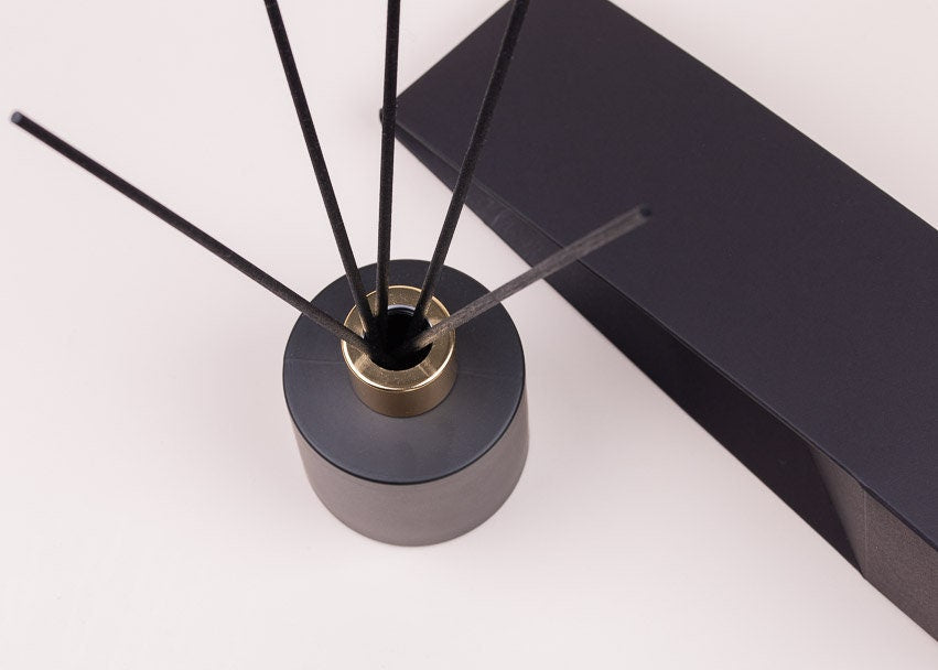 Black Reed Diffuser With Gold Rim