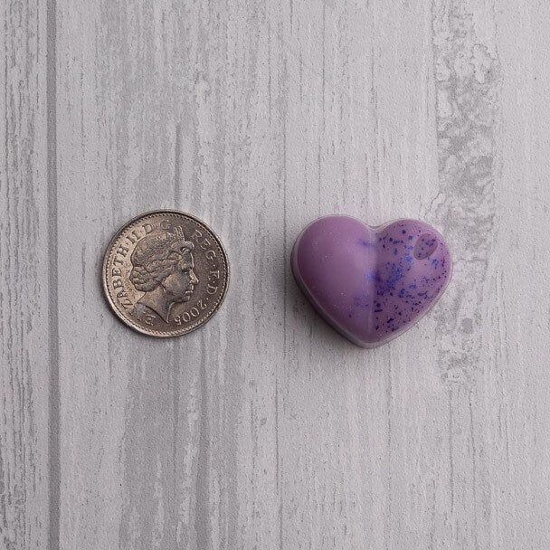 Lavendel geurende koolzaad- en kokoswasmelts | Klikbalk | Hart | Mini-hart