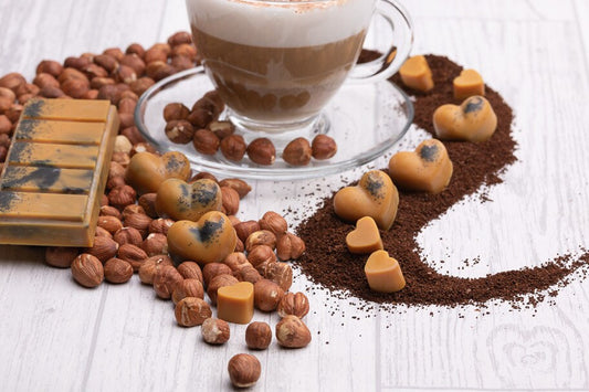 Hazelnut Cappuccino Scented Rapeseed & Coconut Wax Melts | Snap Bar | Heart | Mini Heart
