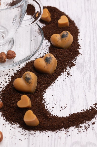 Hazelnut Cappuccino Scented Rapeseed & Coconut Wax Melts | Snap Bar | Heart | Mini Heart