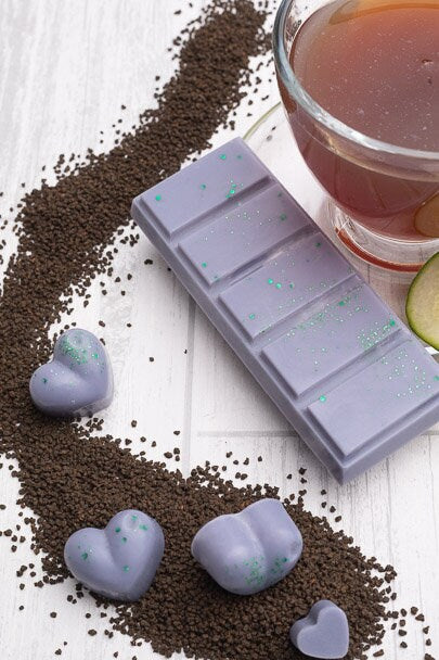 Earl Grey & Komkommer Geurende Koolzaad- en Kokoswasmelts | Klikbalk | Hart | Mini-hart