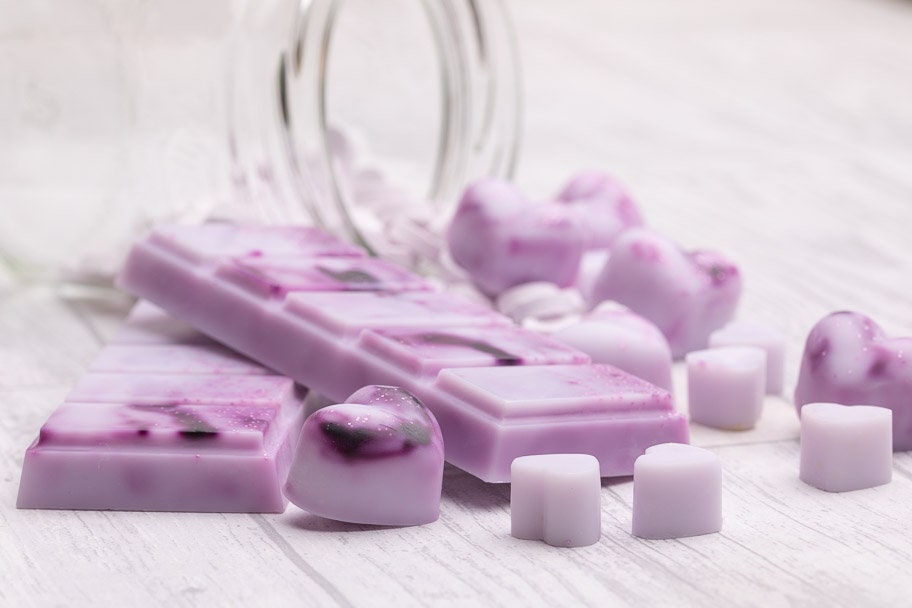 Parma Violet geurende koolzaad- en kokoswasmelts | Klikbalk | Harten | Miniharten