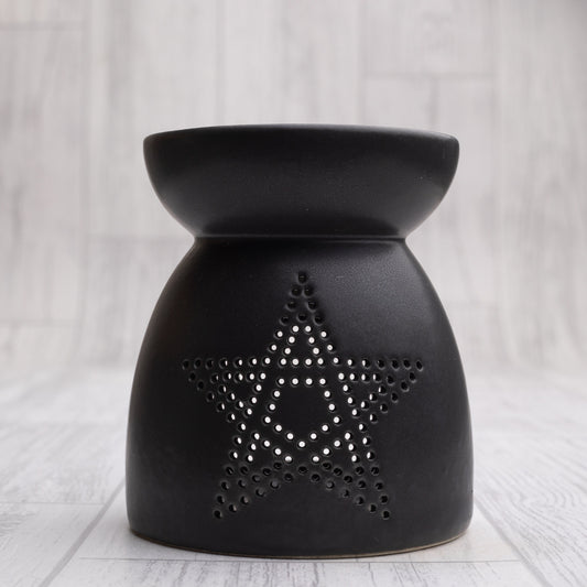 Black Pentagram Cut Out Wax Melt Warmer | Oil Burner