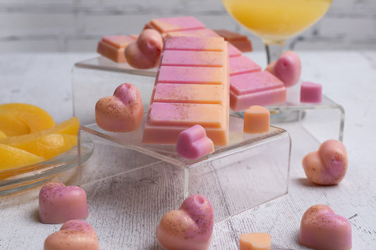 Peach Bellini Scented Rapeseed and Coconut Wax Melts | Snap Bar | Heart | Mini Heart