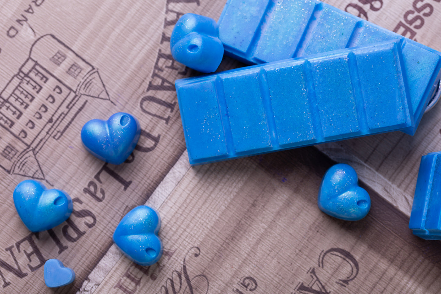 Blue Raspberry Slushie Scented Rapeseed and Coconut Wax Melts | Snap Bar | Heart | Mini Heart